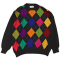 Suéter masculino Benetton com gola redonda IT 50 cinza médio Argyle/Diamante