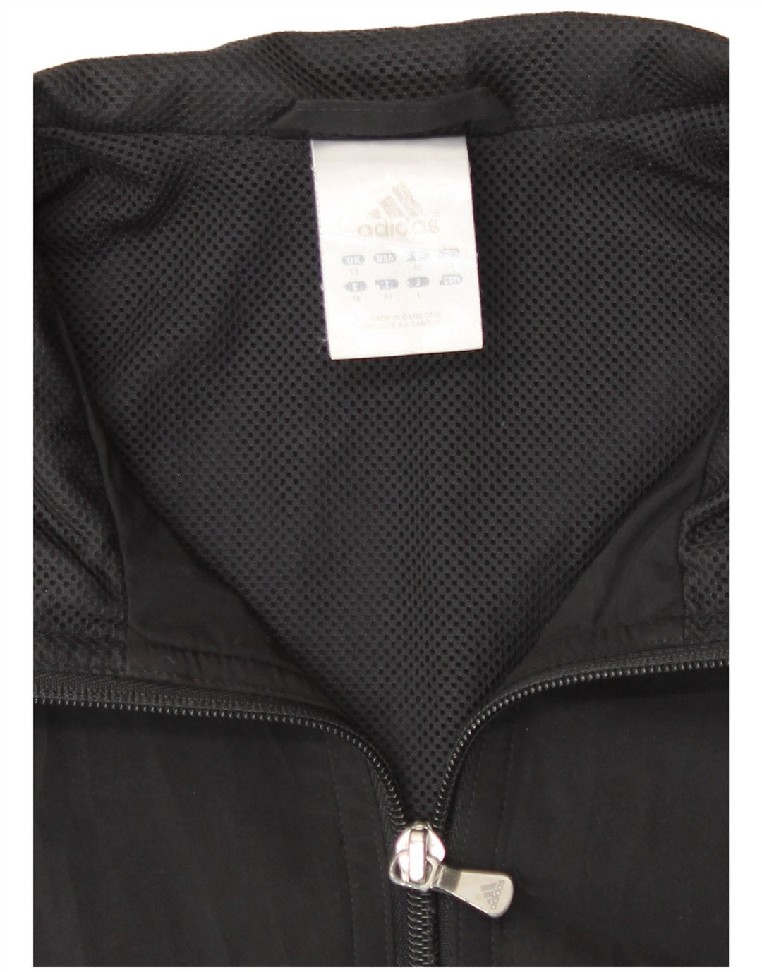 Adidas Womens Tracksuit Top Jacket UK 12 Médio Preto Poliéster