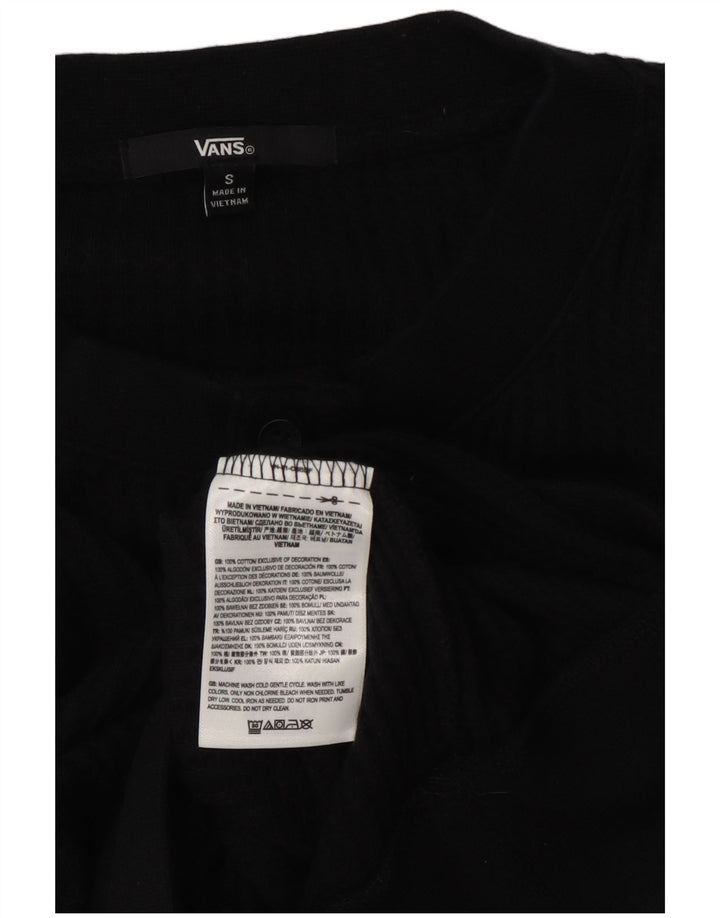 Moletom feminino Vans com decote em botão e corte oversized UK 10 pequeno preto