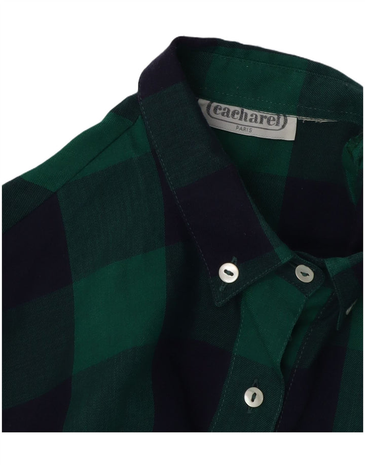 Camisa feminina CACHAREL UK 16 grande verde guingão
