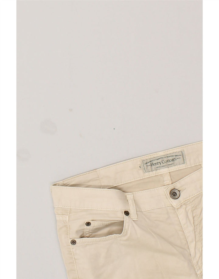 HENRY COTTONS Womens Straight Casual Trousers W29 L30 Off White Cotton | Vintage Henry Cottons | Thrift | Second-Hand Henry Cottons | Used Clothing | Messina Hembry 