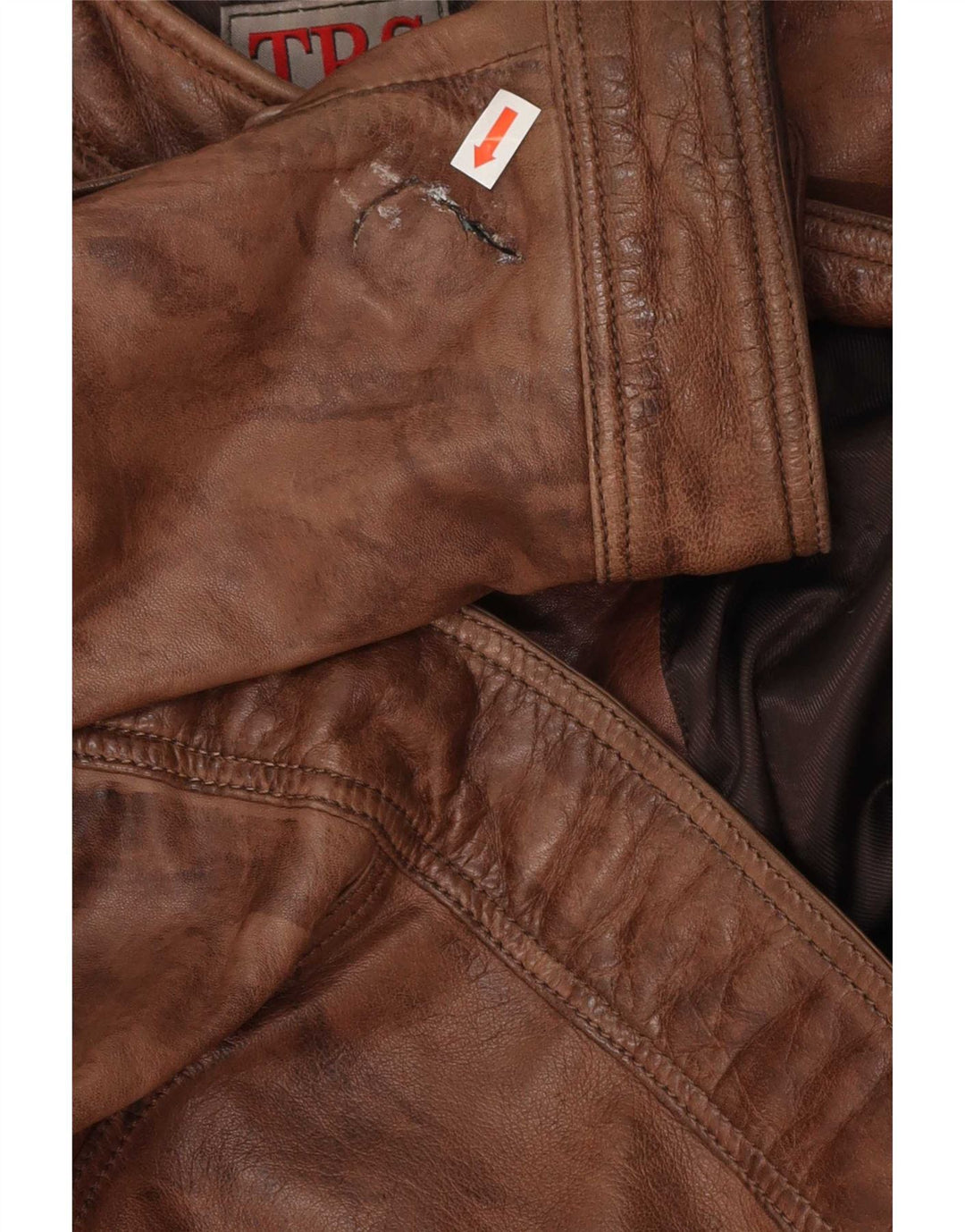 Jaqueta de couro masculina vintage IT 60 4XL marrom