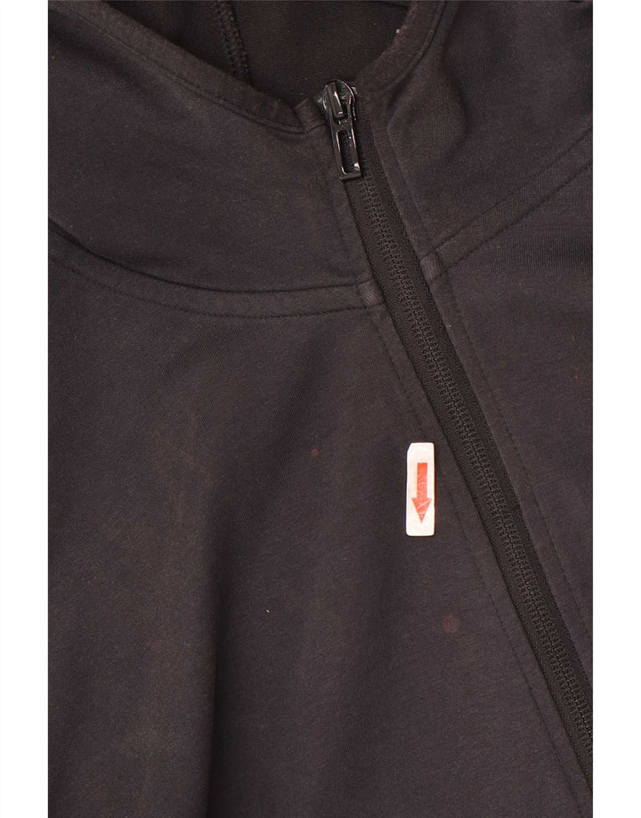 Adidas masculino zip moletom com capuz médio algodão preto
