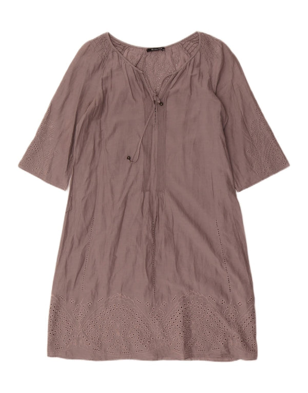 Vestido feminino Massimo Dutti oversized EU 36 XS cinza floral algodão