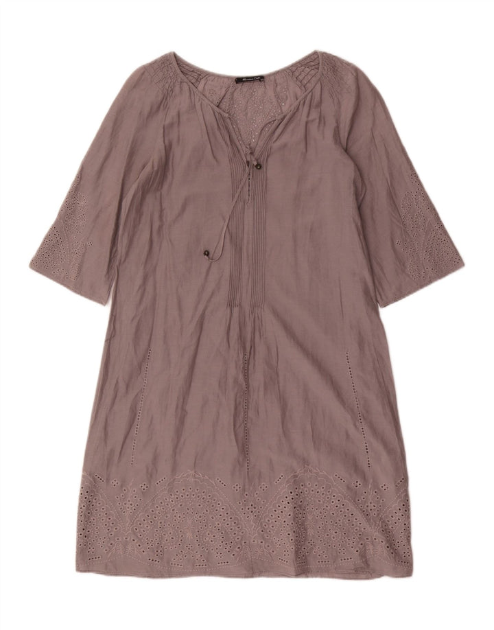 Vestido feminino Massimo Dutti oversized EU 36 XS cinza floral algodão