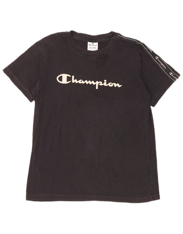Camiseta gráfica feminina Champion 15-16 anos 2XL algodão preto