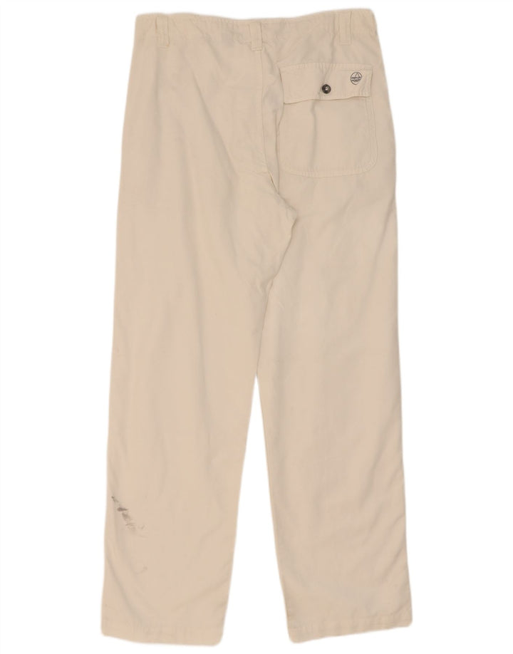 Calça chino reta masculina Murphy & Nye médio W32 L32 algodão branco