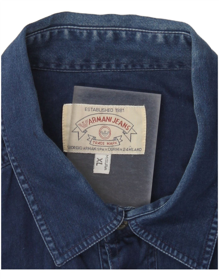Camisa jeans masculina Armani Jeans XL azul marinho