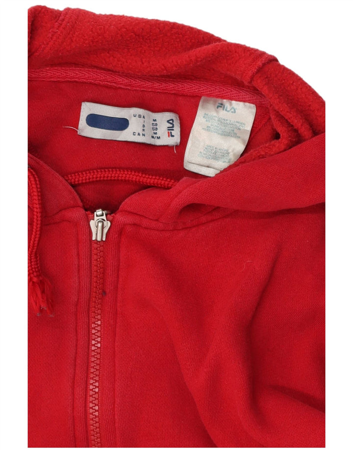 Suéter masculino FILA com capuz e zíper médio algodão vermelho