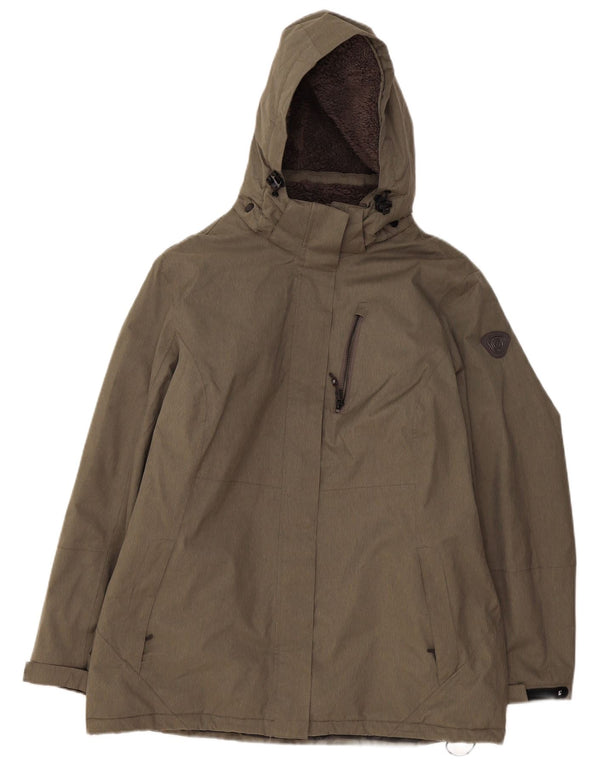 Jaqueta corta-vento feminina Killtec com capuz US 16 2XL poliéster cáqui