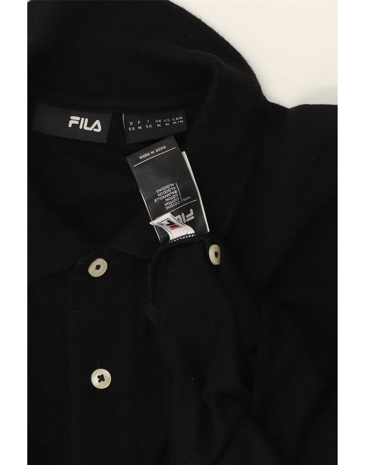 Camisa polo masculina Fila médio algodão preto
