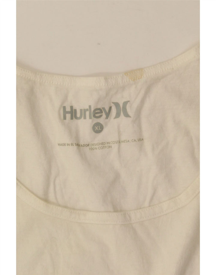 Colete gráfico masculino HURLEY Top XL de algodão branco