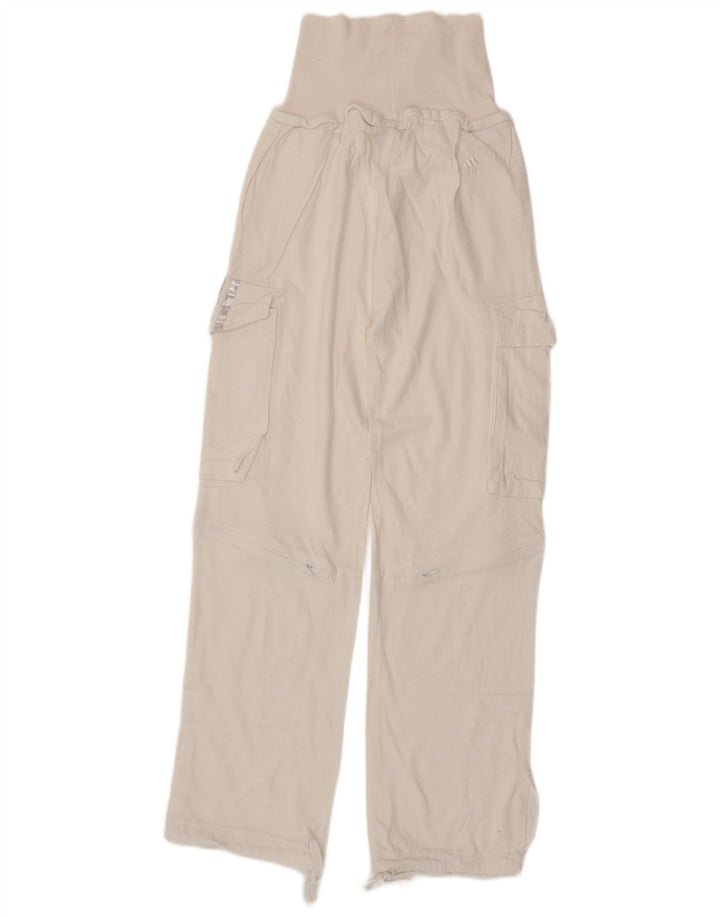 ADIDAS Womens Cargo Tracksuit Calças UK 8 Pequeno Algodão Branco