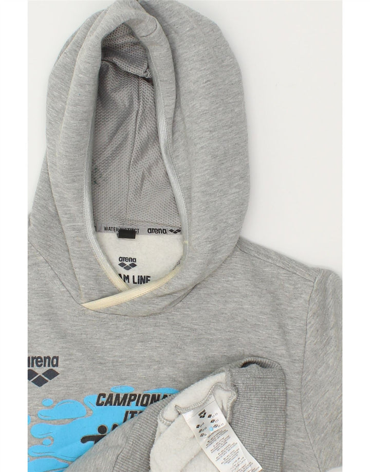 ARENA Boys Graphic Hoodie Jumper 12-13 Years Grey Cotton Vintage Arena and Second-Hand Arena from Messina Hembry 