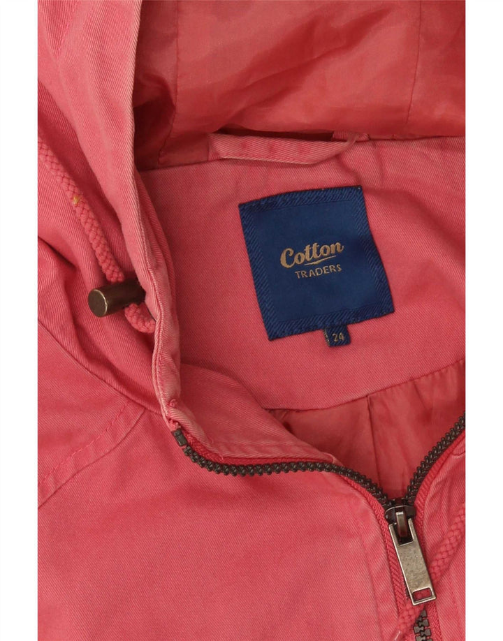 Jaqueta parka feminina com capuz Cotton Traders UK 24 4XL rosa