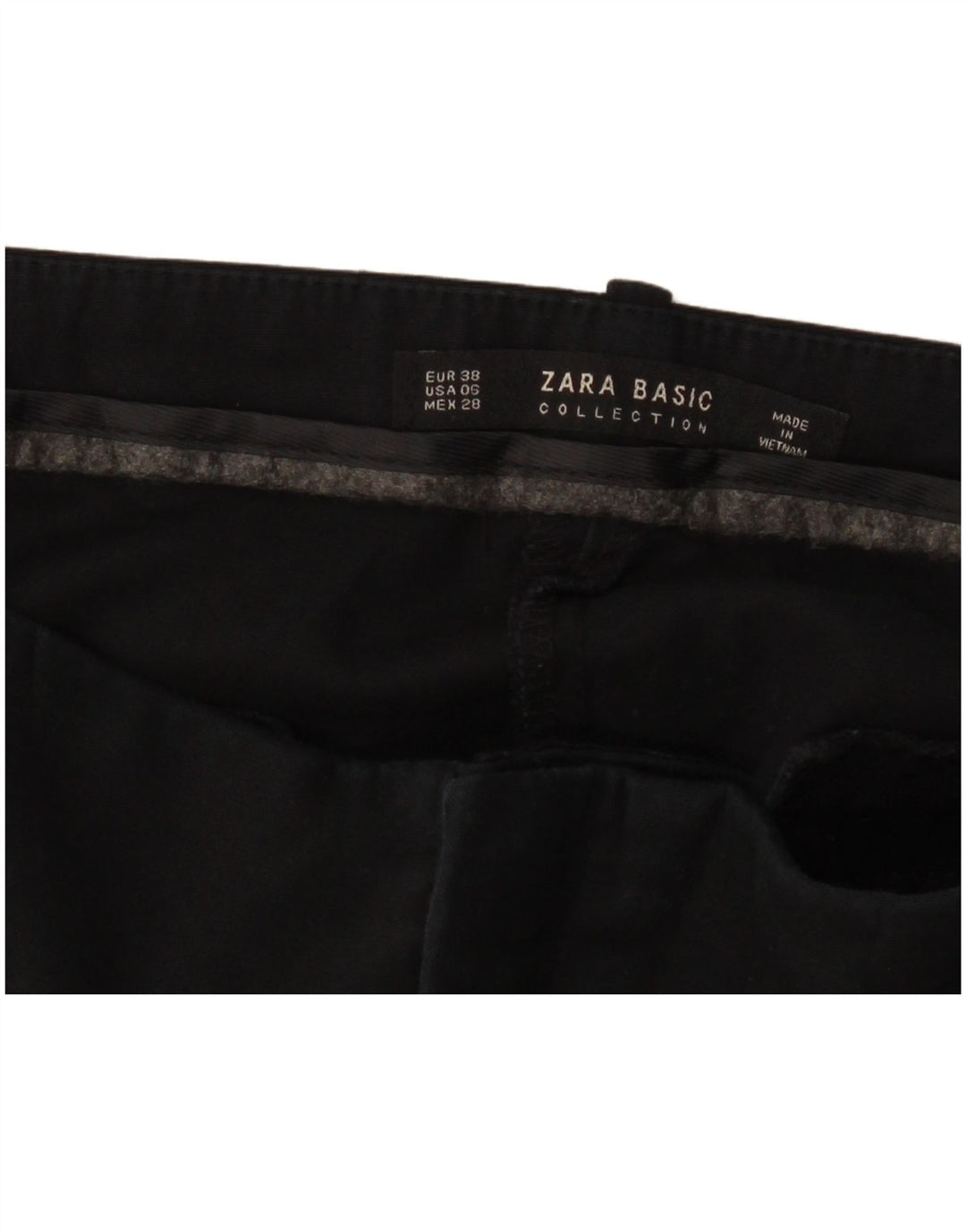 ZARA Calça Chino Feminina Slim EU 38 Pequeno W28 L27 Preta