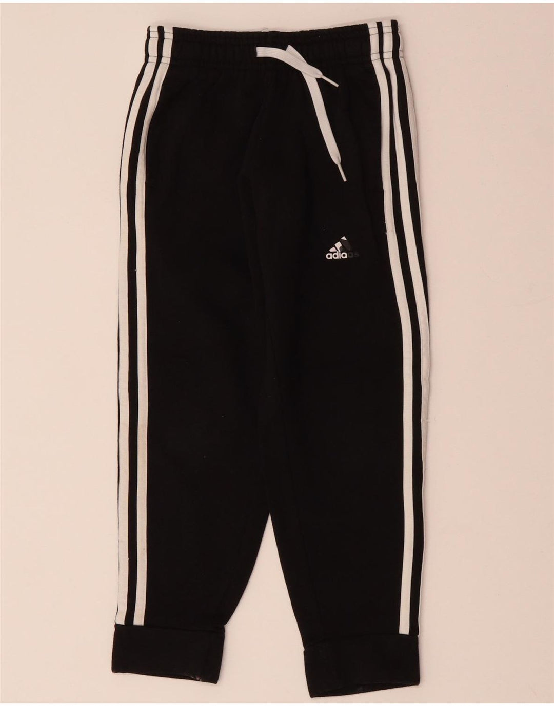 ADIDAS Meninos Calças de Treino Joggers 7-8 Anos Algodão Preto