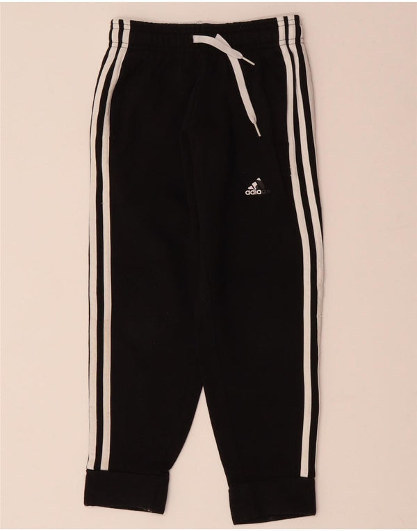 ADIDAS Meninos Calças de Treino Joggers 7-8 Anos Algodão Preto