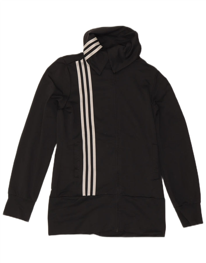 Adidas Womens Tracksuit Top Jacket UK 10 Pequeno Poliéster Preto