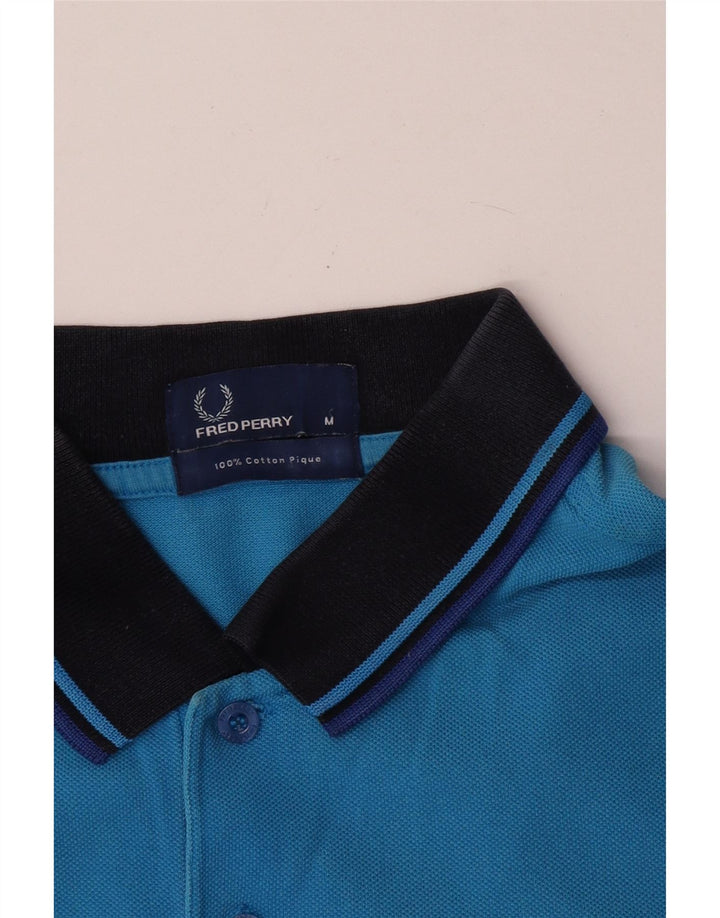 Camisa polo masculina Fred Perry algodão azul médio