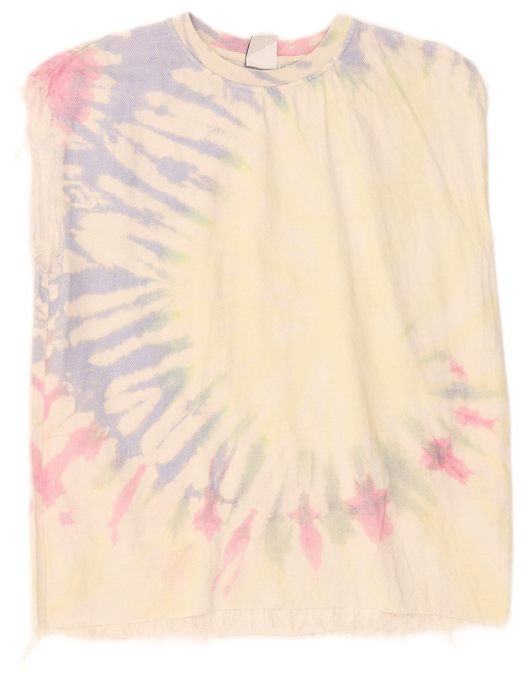Zara Colete Masculino Top Pequeno Multicolorido Tie Dye Algodão
