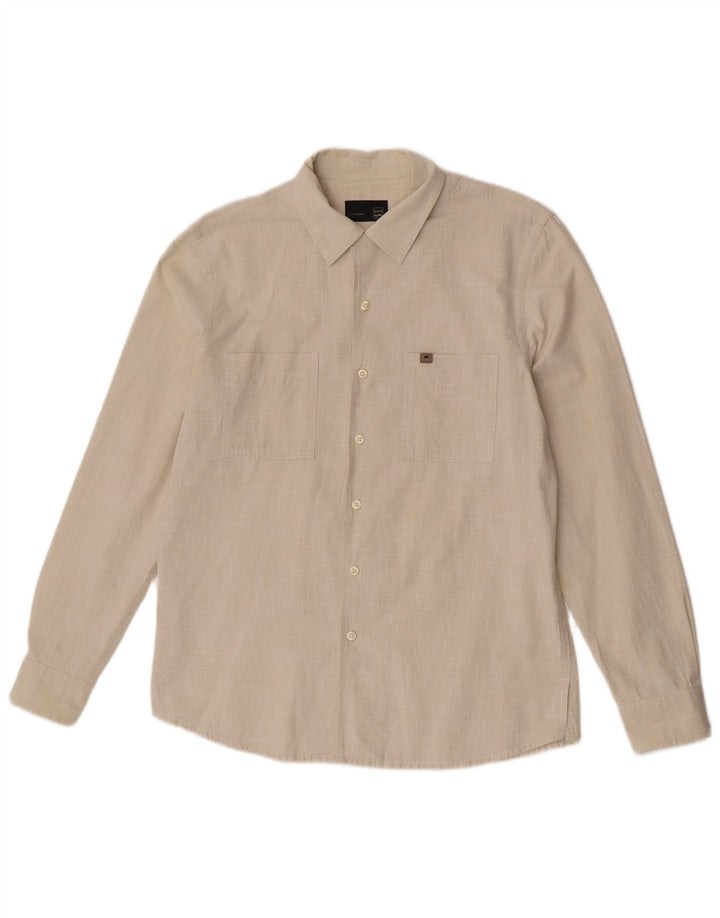 Camisa masculina Gas de algodão bege médio