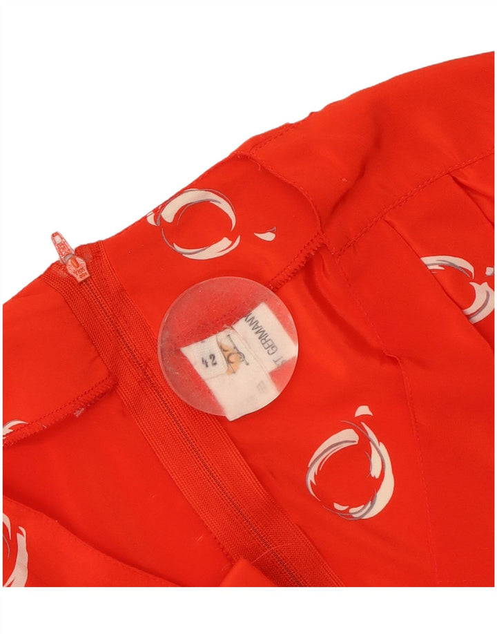 Vestido maxi feminino vintage com padrão abstrato manga 3/4 UE 42 vermelho grande