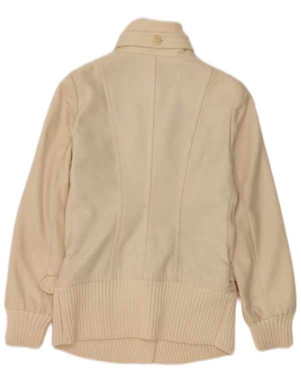 Jaqueta bomber feminina Benetton IT 38 XS lã branca