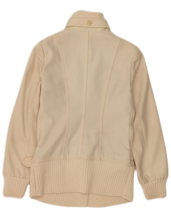 Jaqueta bomber feminina Benetton IT 38 XS lã branca
