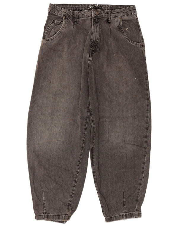 Calça jeans feminina Zara Balloon High Rise EU 40 Médio W30 L26 Cinza