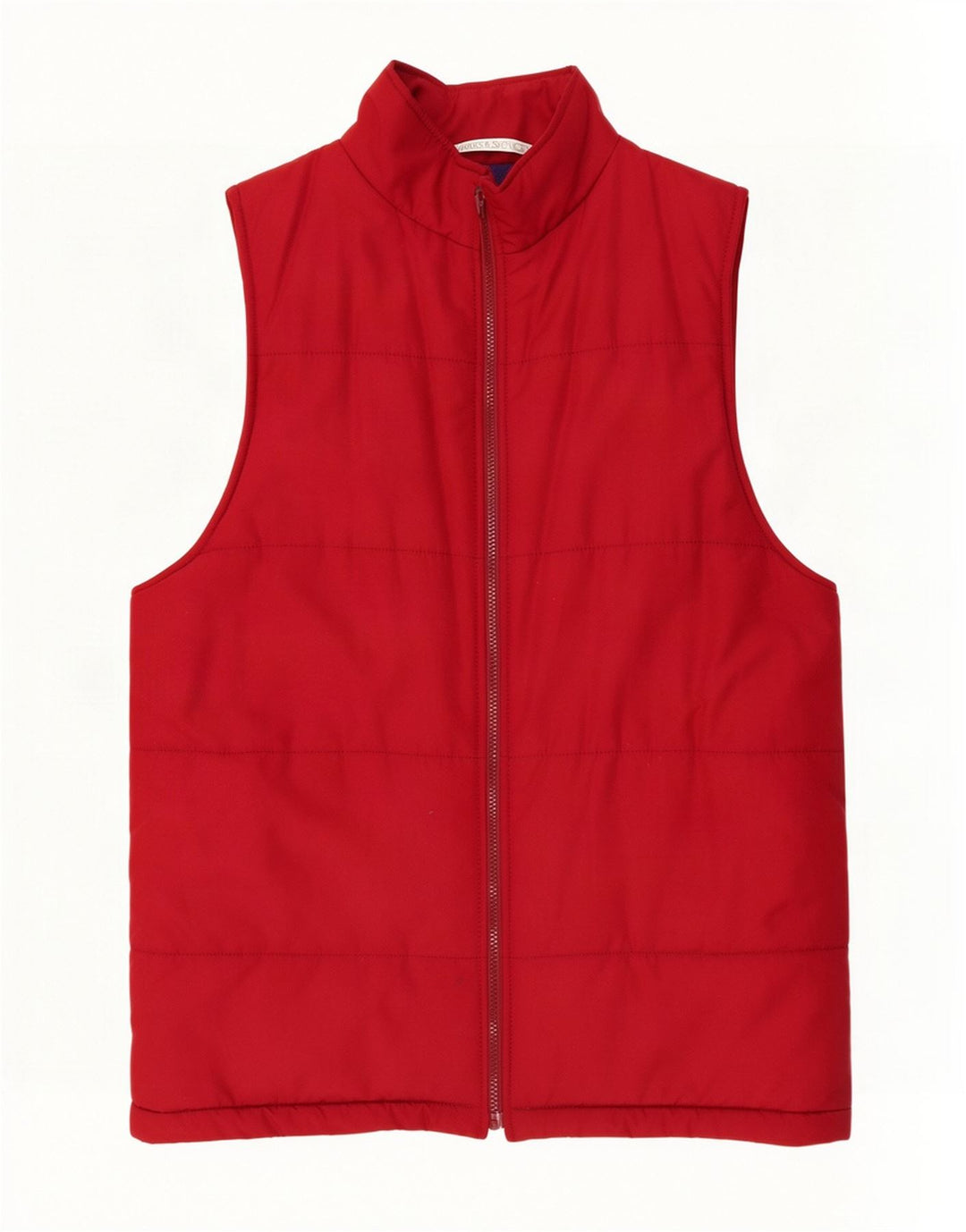 Colete acolchoado Marks & Spencer feminino St. Michael Reino Unido 8 pequeno poliéster vermelho