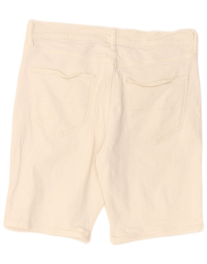 Shorts jeans masculino Marks & Spencer W32 médio algodão branco