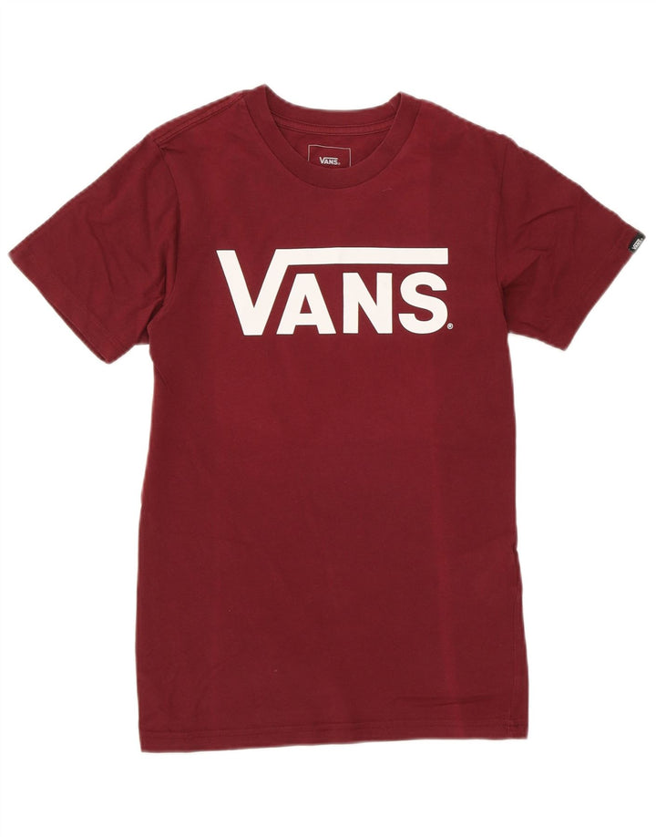 Camiseta feminina VANS Classic Fit Graphic UK 6 XS Borgonha Algodão