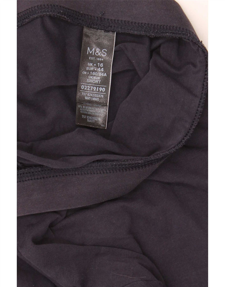 Leggings femininas Marks & Spencer Reino Unido 16 grande algodão azul marinho