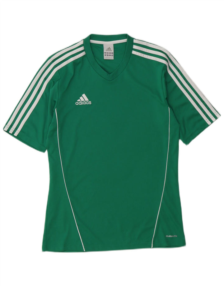 Adidas Mens Climalite Camiseta Top Pequeno Verde Poliéster