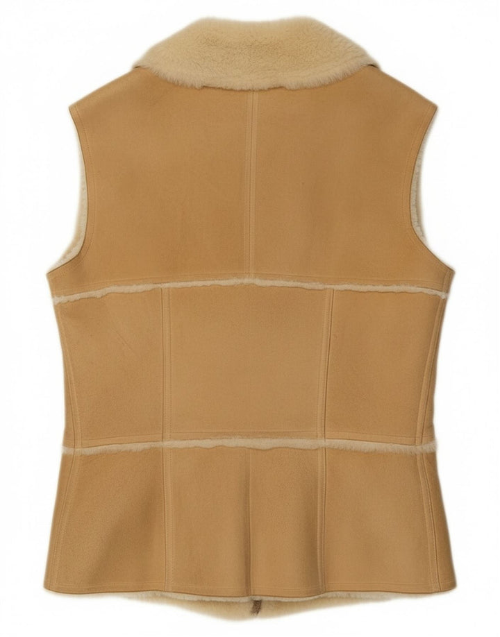 Colete feminino vintage shearling IT 44 bege médio