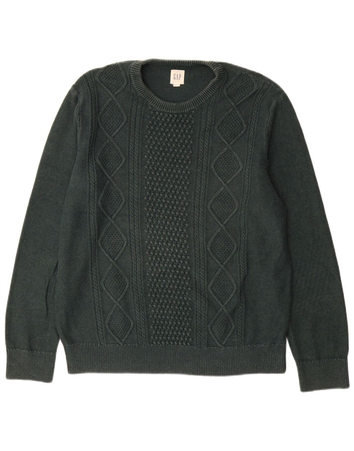 Suéter masculino Gap com gola redonda, grande algodão verde