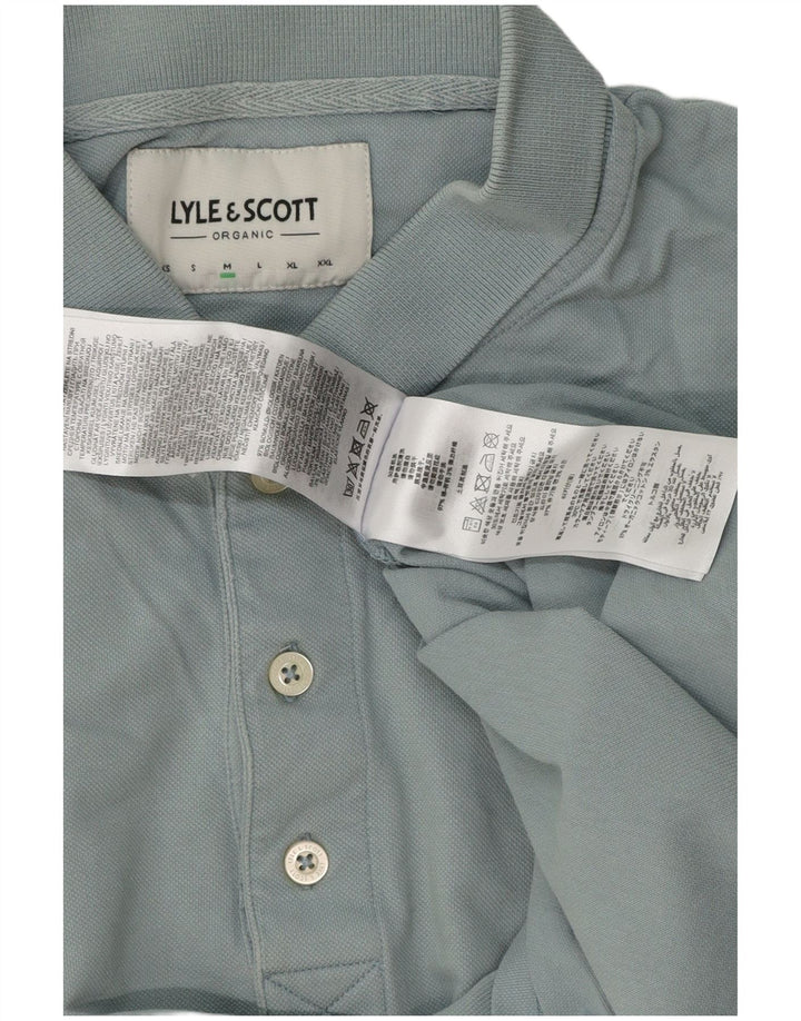 Camisa polo masculina Lyle & Scott de algodão azul médio