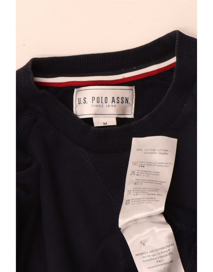 US Polo Assn. Moletom masculino de ajuste regular Jumper médio algodão azul marinho
