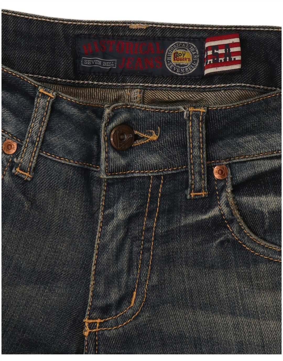 Calça jeans reta feminina Roy Rogers W30 L33 azul marinho