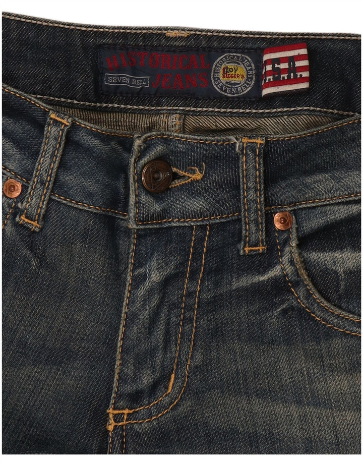 Calça jeans reta feminina Roy Rogers W30 L33 azul marinho