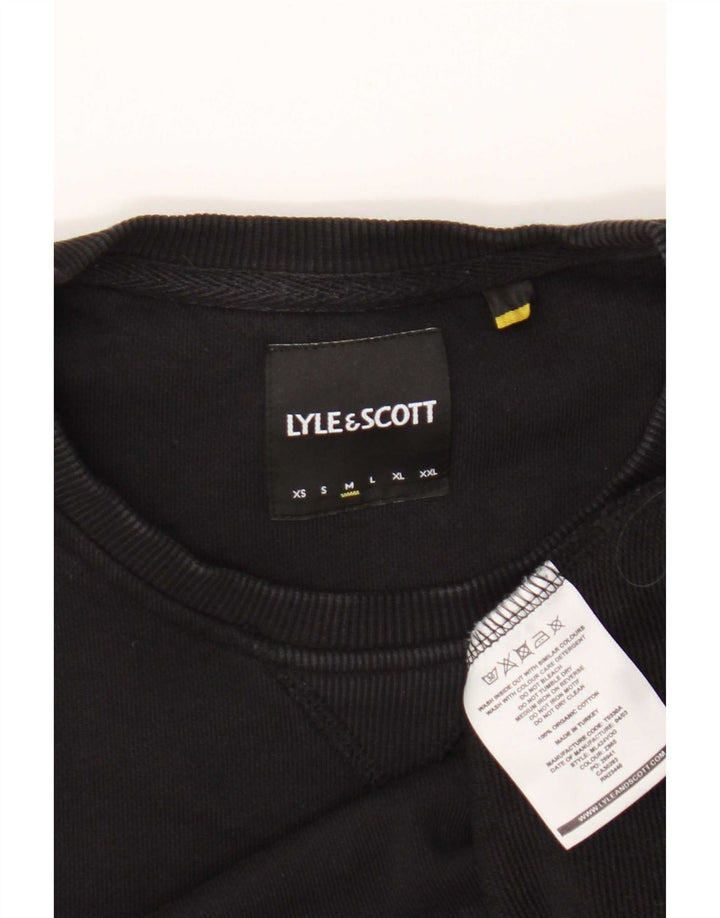 Lyle & Scott moletom masculino jumper médio algodão preto