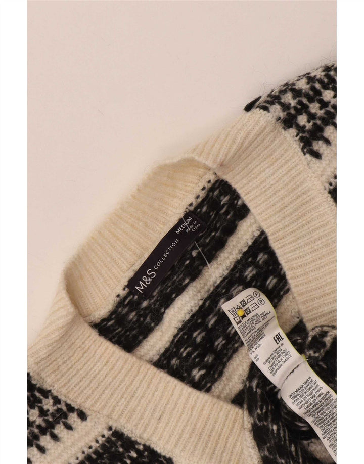 Regata masculina Marks & Spencer com colete médio em acrílico geométrico branco