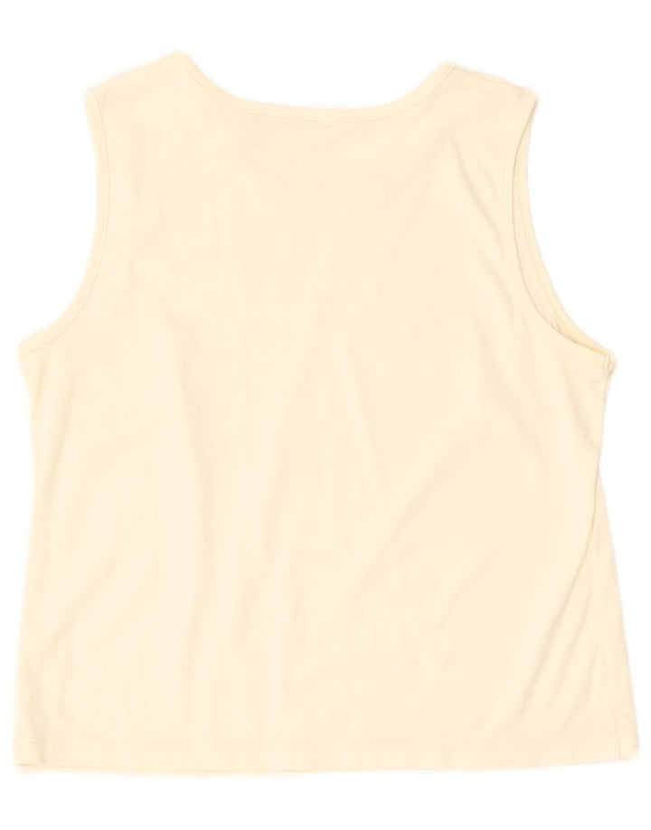 L.L.BEAN Colete feminino cropped UK 14 médio algodão branco