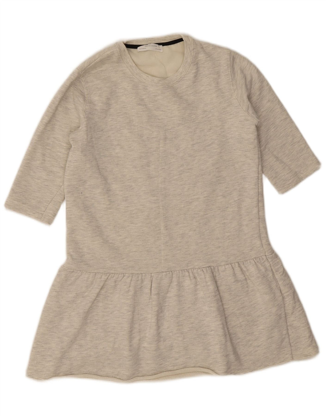 Vestido túnica feminino Zara UK 10 pequeno poliéster manchado cinza