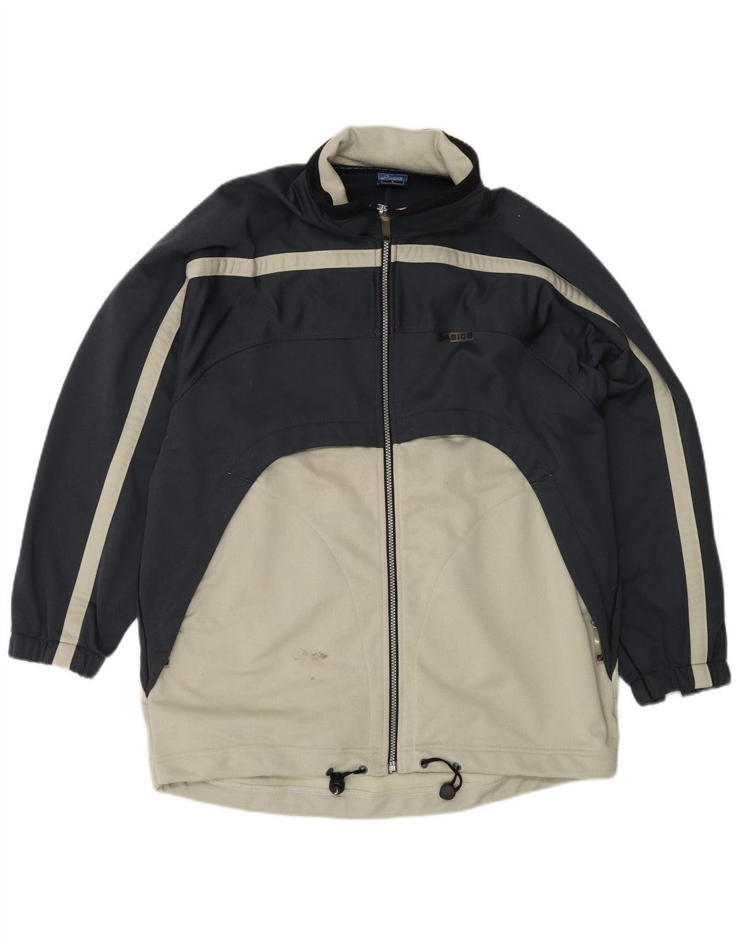 Asics Mens Tracksuit Top Jacket Grande Azul Marinho Colourblock Poliéster