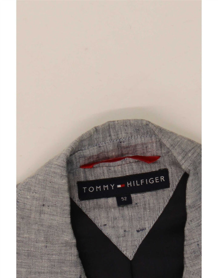 Jaqueta blazer masculina Tommy Hilfiger com 3 botões IT 52 XL cinza manchada