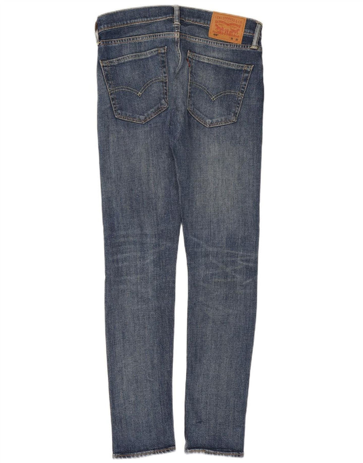 LEVI'S Feminino 519 Slim Jeans W32 L32 Azul Algodão