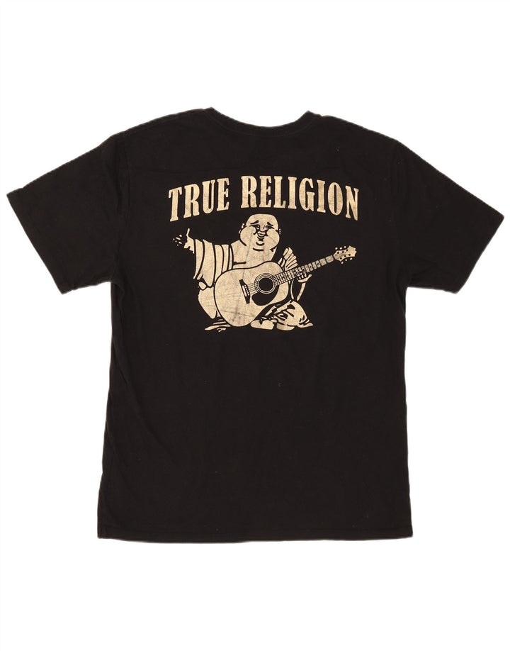 Camiseta gráfica masculina True Religion grande algodão preto