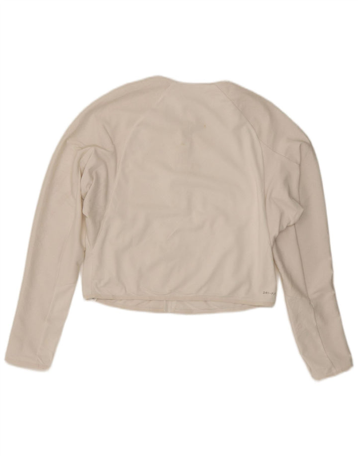 Jaqueta Nike Feminina Dri Fit Crop Tracksuit UK 16 Grande Poliéster Branco